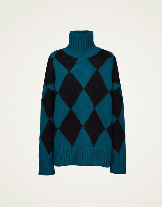 Argyle Sweater La DoubleJ: Green / Black PUL0091KNI064