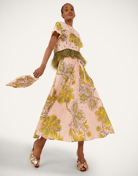 Drawstring Skirt La DoubleJ: Swathe Pink SKI0106SIL006