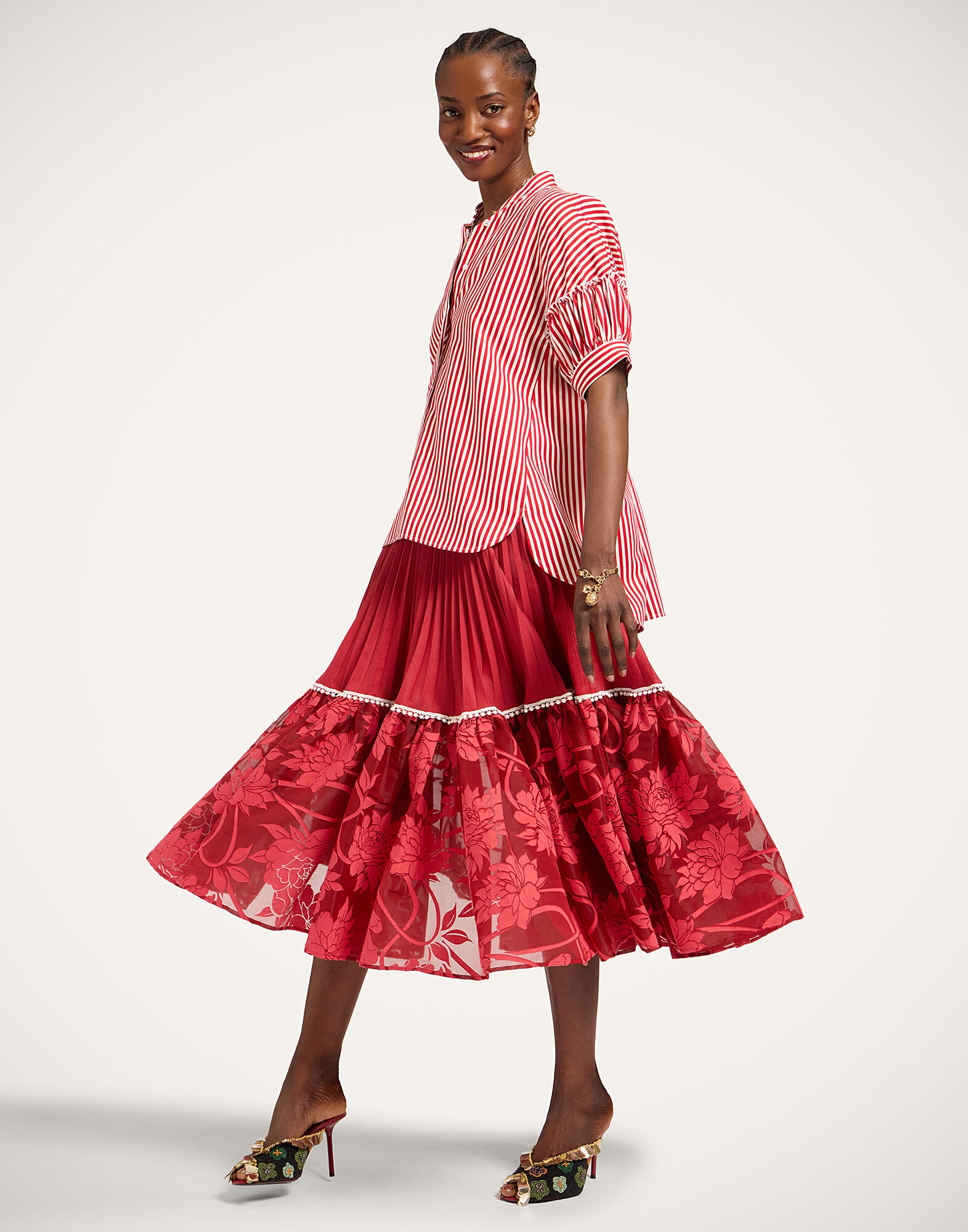 Countess Skirt La DoubleJ: Solid Red Countess Skirt La DoubleJ: Solid Red SKI0188COT092