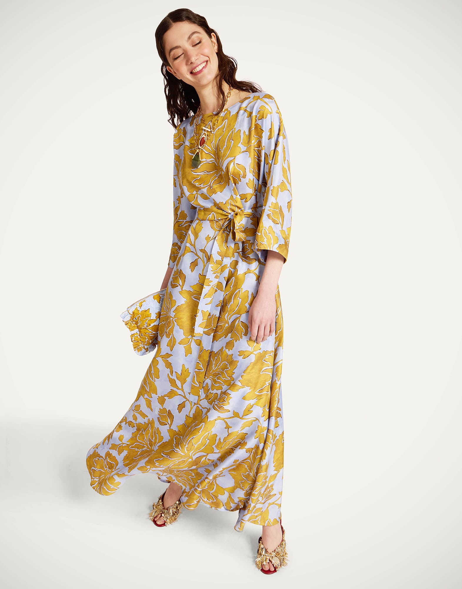 Muumuu Dress Round Neck La DoubleJ: Tangle Light Blue DRE0370SIL001