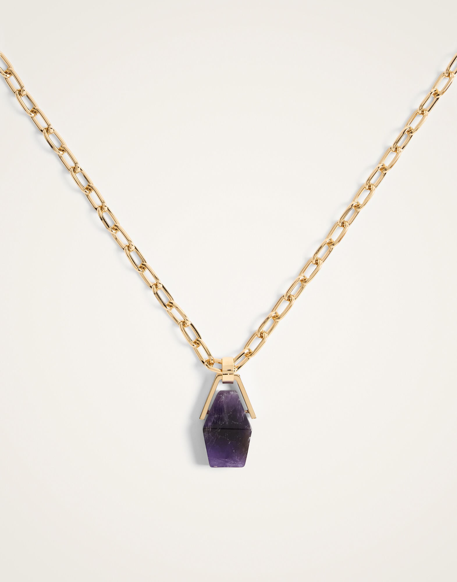 Portal Necklace La DoubleJ: 24k Gold Plate & Amethyst Portal Necklace La DoubleJ: 24k Gold Plate & Amethyst NEC0021BRA003