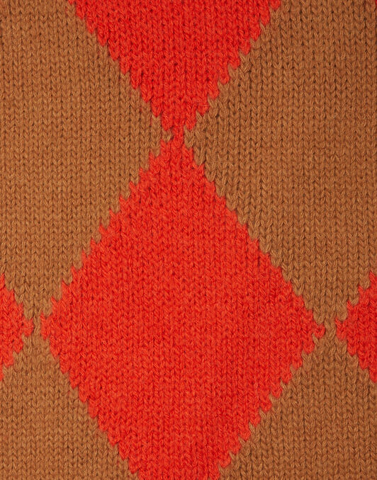 Argyle Gilet La DoubleJ: Camel / Orange Argyle Gilet La DoubleJ: Camel / Orange TOP0077KNI064