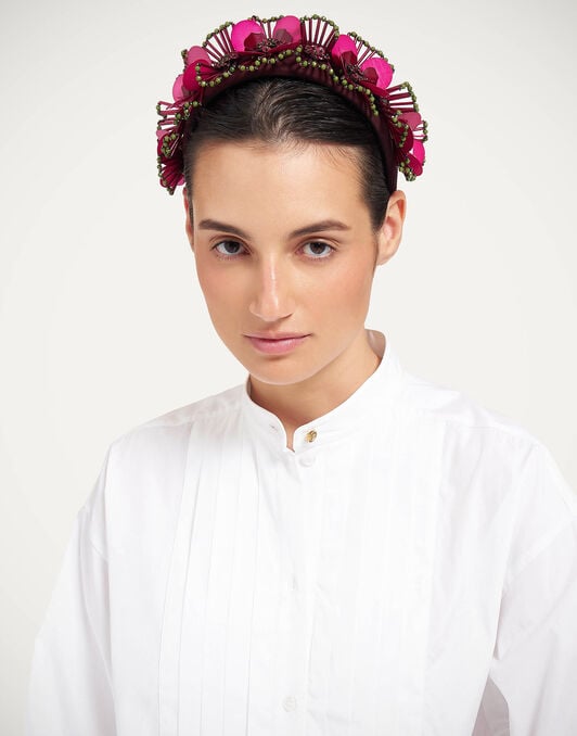 Flat Headband La DoubleJ: Burgundy HEB0028EMB222