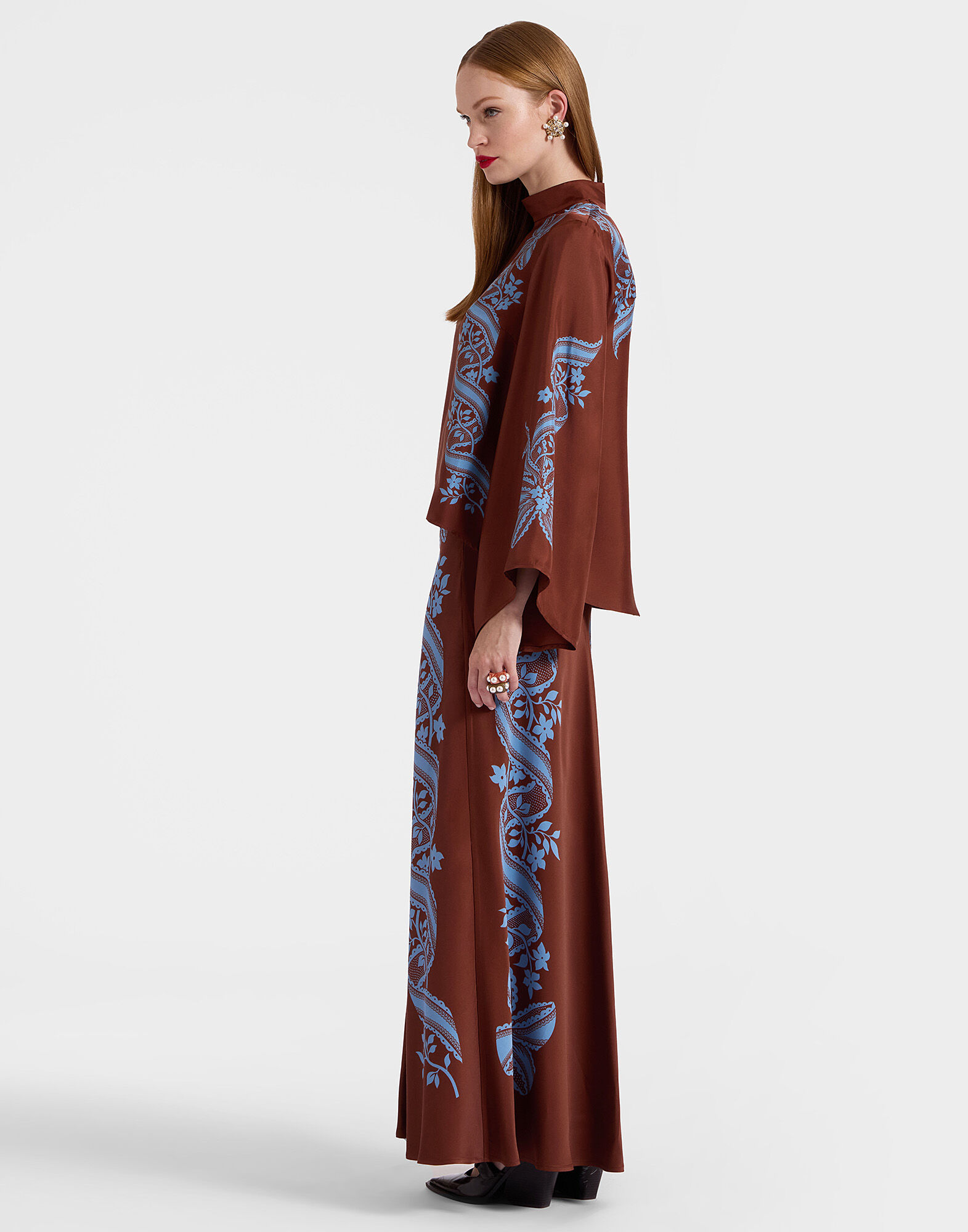 Sleek Skirt La DoubleJ: Signoria Placée Brown SKI0127VIS024