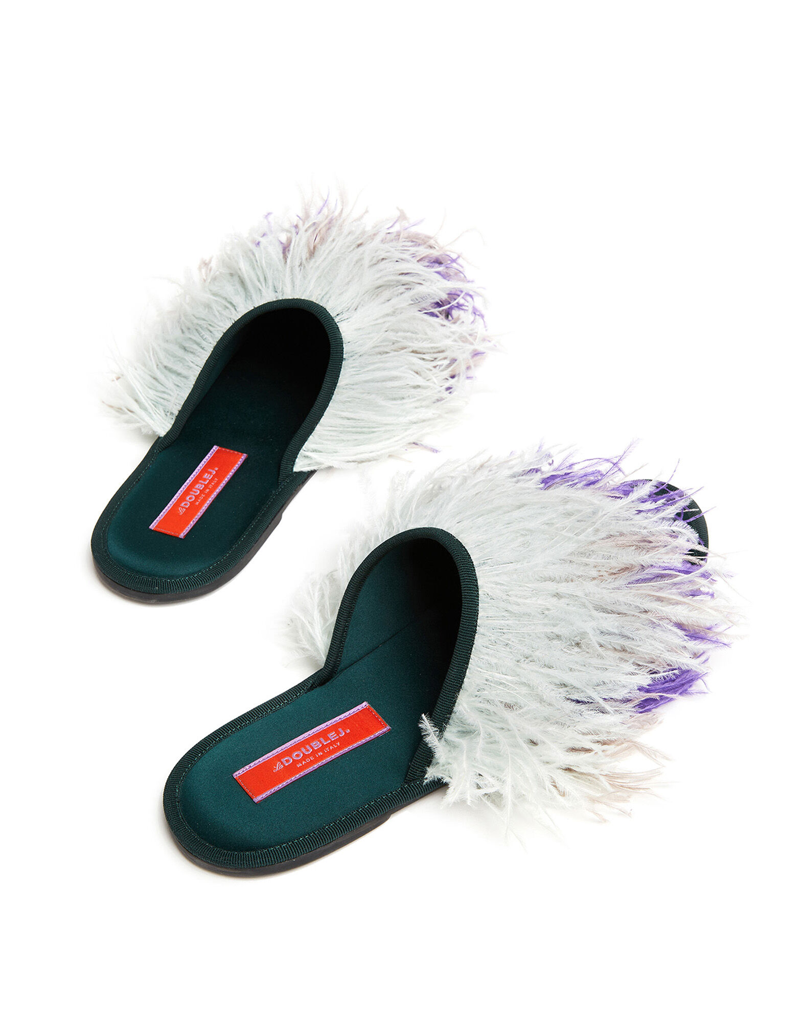 Feather Slippers La DoubleJ: Solid Green SHO0007RAS007