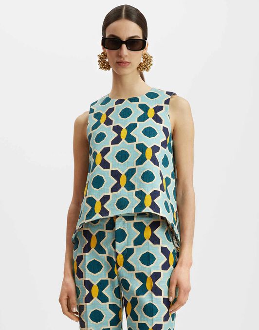 La Scala Top La DoubleJ: Plaza Light Blue La Scala Top La DoubleJ: Plaza Light Blue TOP0016COT005