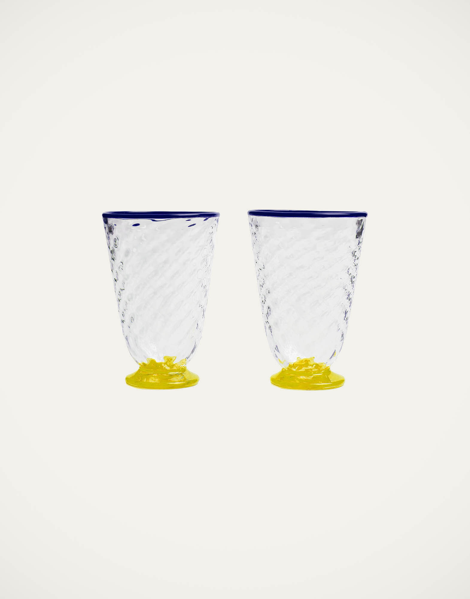 Quilted Glasses Set Of 2 La DoubleJ: Yellow Quilted Glasses Set Of 2 La DoubleJ: Yellow GLA0025MUR001