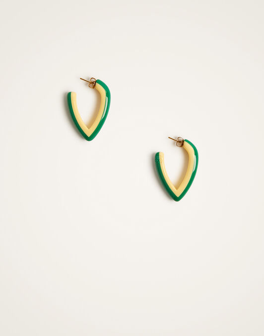 Dew Earrings Bicolor Mini La DoubleJ: Bicolor Green & Ivory Dew Earrings Bicolor Mini La DoubleJ: Bicolor Green & Ivory EAR0057POL008