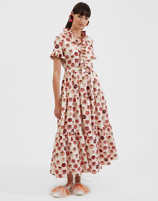 Long And Sassy Dress La DoubleJ: Micro Pansy Long And Sassy Dress La DoubleJ: Micro Pansy DRE0017SIL001