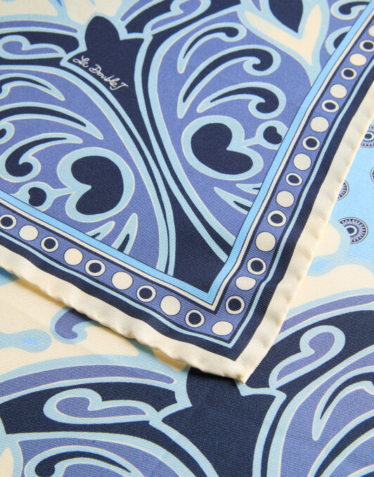 Foulard 45 La DoubleJ: Cocoon Placée Blue SCA0065SIL006