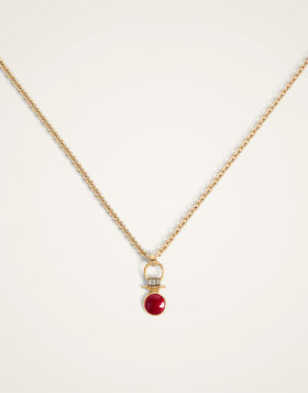 Mini Shen Loop Necklace La DoubleJ: 24K Gold Plate And Enamel NEC0066BRA003