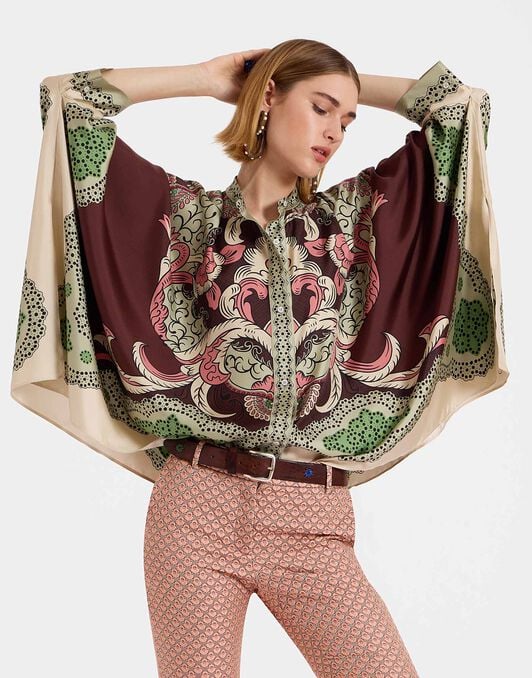 Foulard Shirt La DoubleJ: Portal Placée Brown SHI0167LAC008