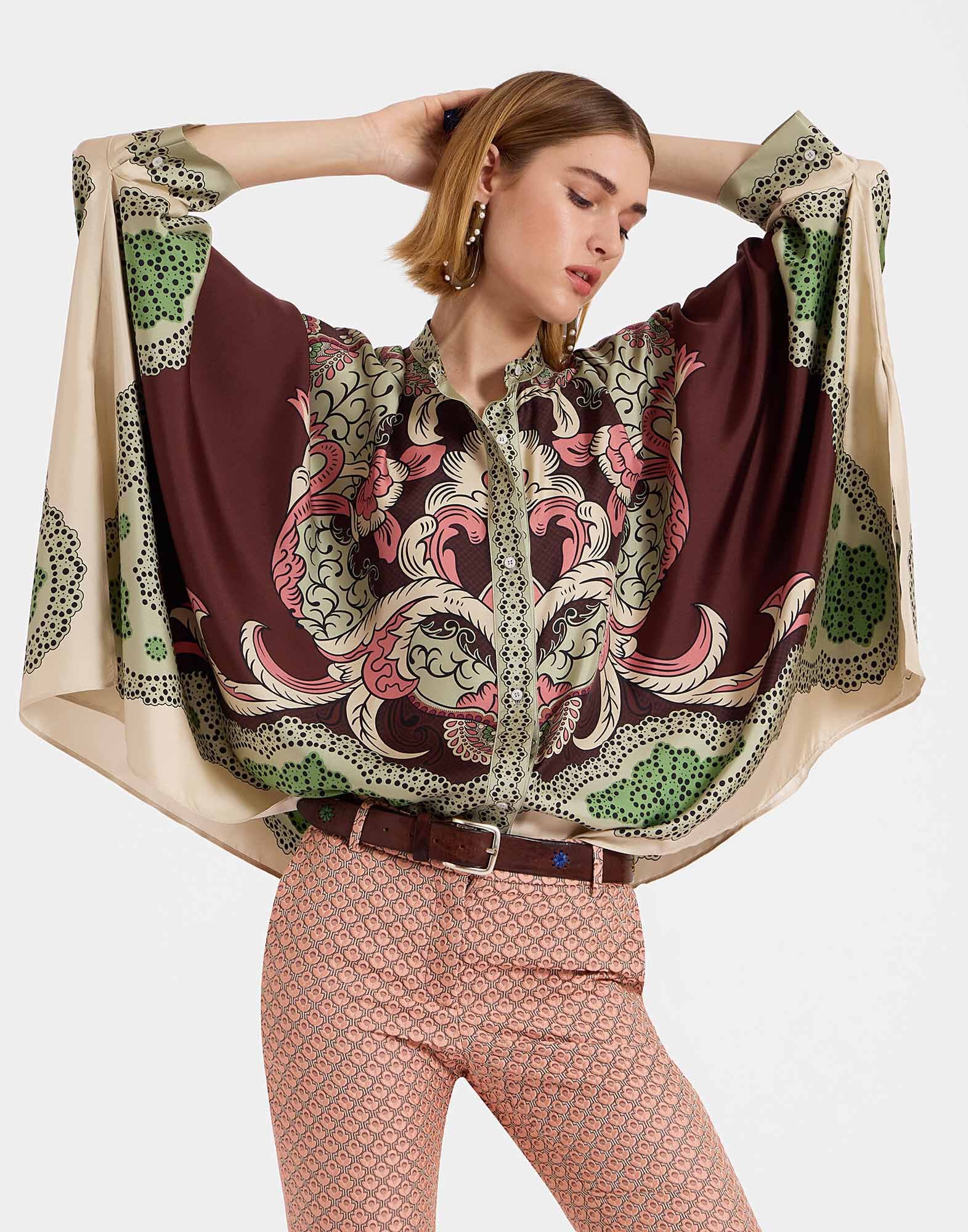 Foulard Shirt La DoubleJ: Portal Placée Brown SHI0167LAC008