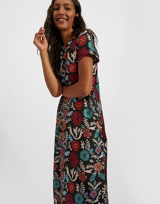 Swing Dress La DoubleJ: Fire Flower Swing Dress LaDoubleJ: Fire Flower DRE0001SIL001