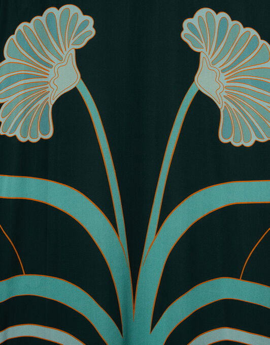 Magnifico Midi Dress La DoubleJ: Blooming Tulip Placée Dark Green Magnifico Midi Dress La DoubleJ: Blooming Tulip Placée Dark Green DRE0788SIL028