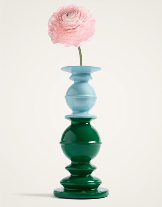 Space Pillar Candle La DoubleJ: Color Block Green, Light Blue, Saffron OTC0012CEW001