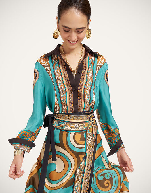 Sarong Skirt La DoubleJ: Kells Swirl Placée Camel SKI0122SIL029