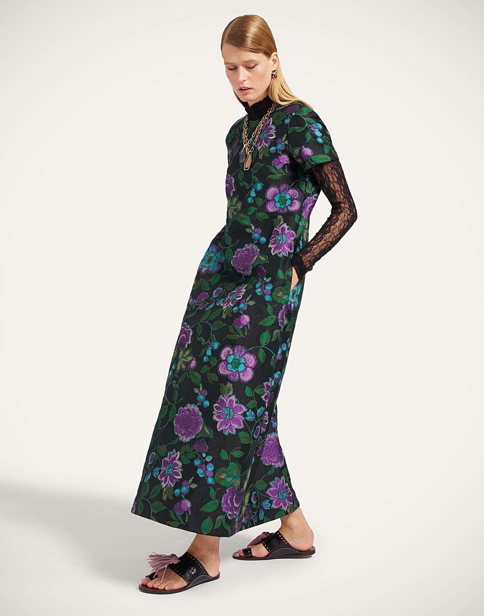 Swing Dress La DoubleJ: Botanical Black DRE0001JCQ144