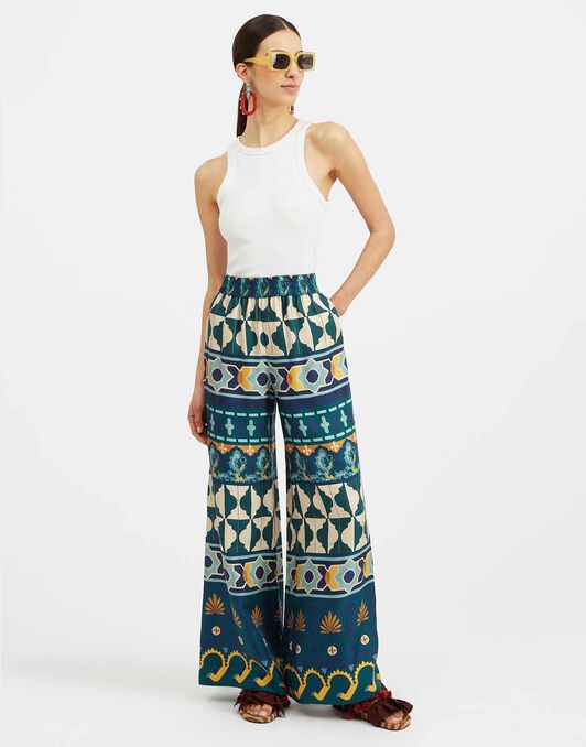 Palazzo Pants La DoubleJ: Casareale Placèe Emerald TRO0026SIL006
