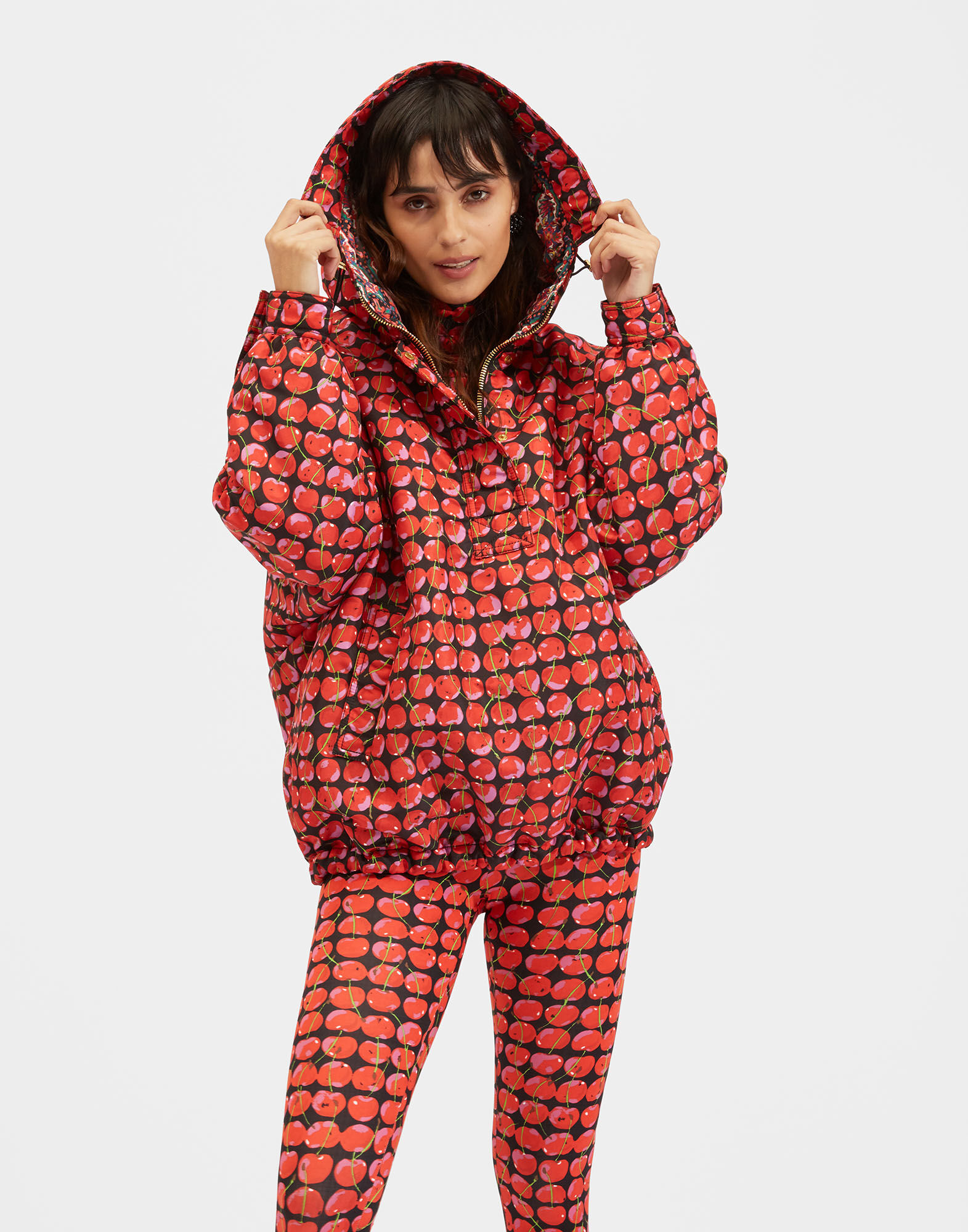 Anorak Jacket La DoubleJ: Black Cherries Anorak Jacket La DoubleJ: Black Cherries DOW0009FAI001
