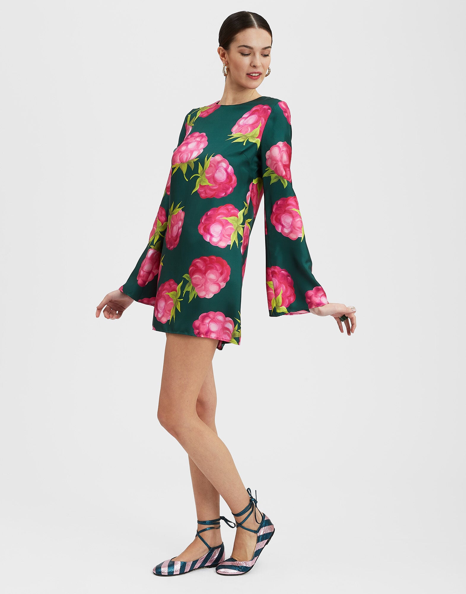 Mini Supreme Swing Dress La DoubleJ: Lampone Emerald DRE0652SIL001