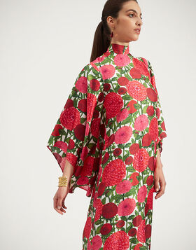 Magnifico Dress La DoubleJ: Pink Dahlias DRE0232SIL006