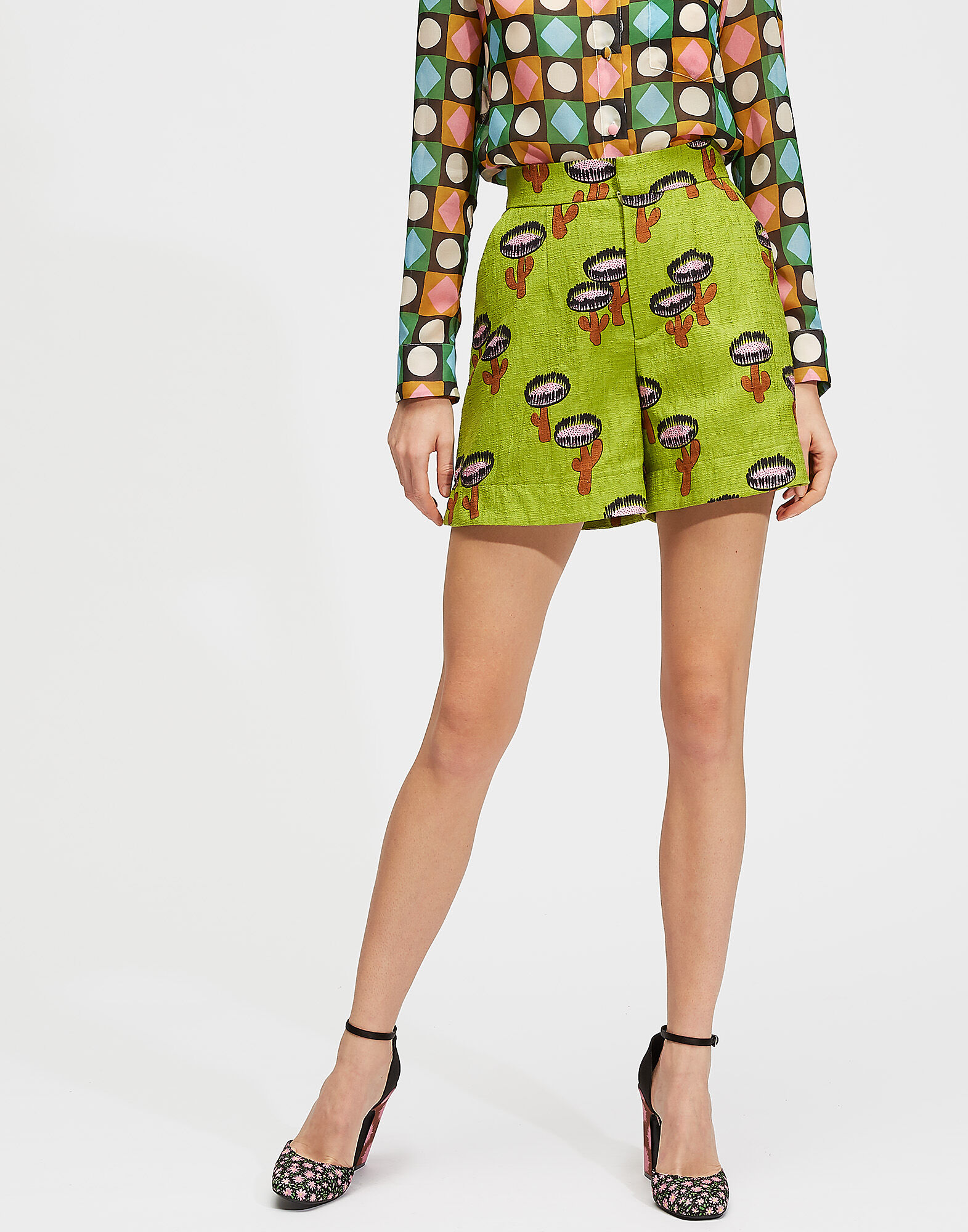 Good Butt Shorts LaDoubleJ: Chirpy Cactus Verde TRO0032COT005