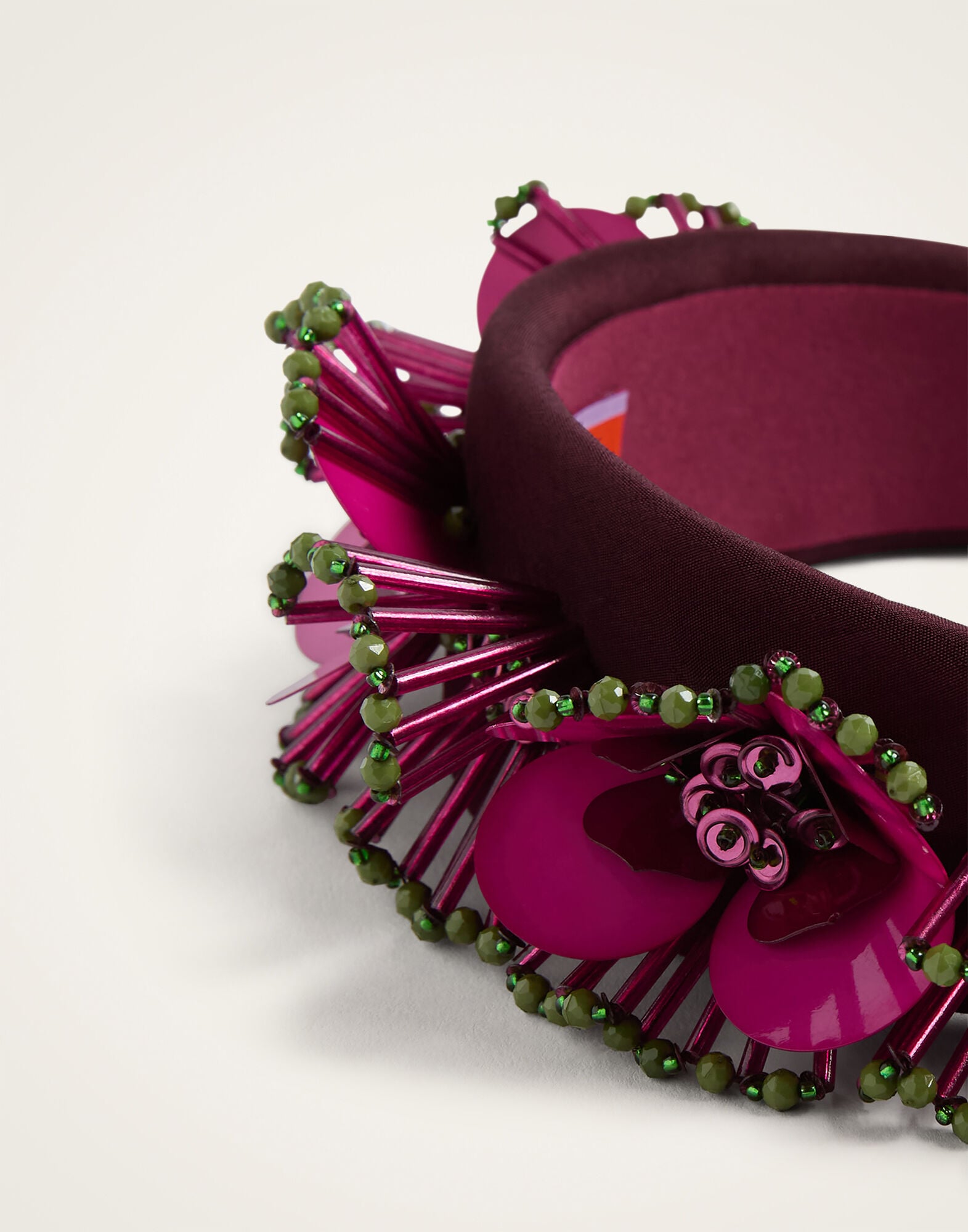 Flat Headband La DoubleJ: Burgundy HEB0028EMB222
