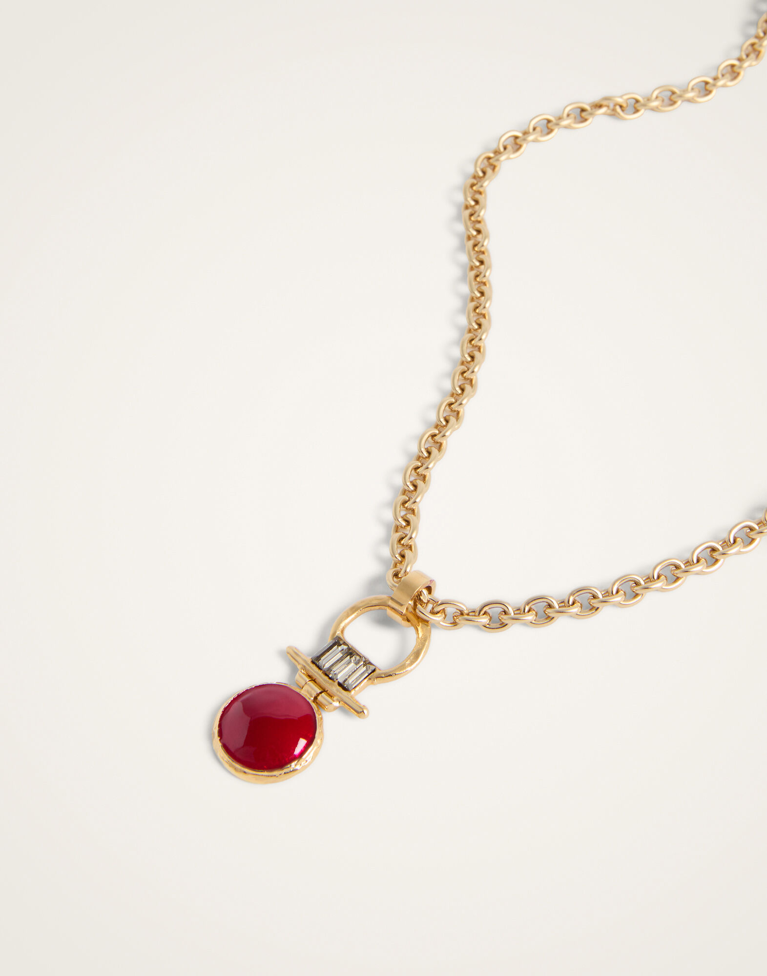 Mini Shen Loop Necklace La DoubleJ: 24K Gold Plate And Enamel Mini Shen Loop Necklace La DoubleJ: 24K Gold Plate And Enamel NEC0066BRA003