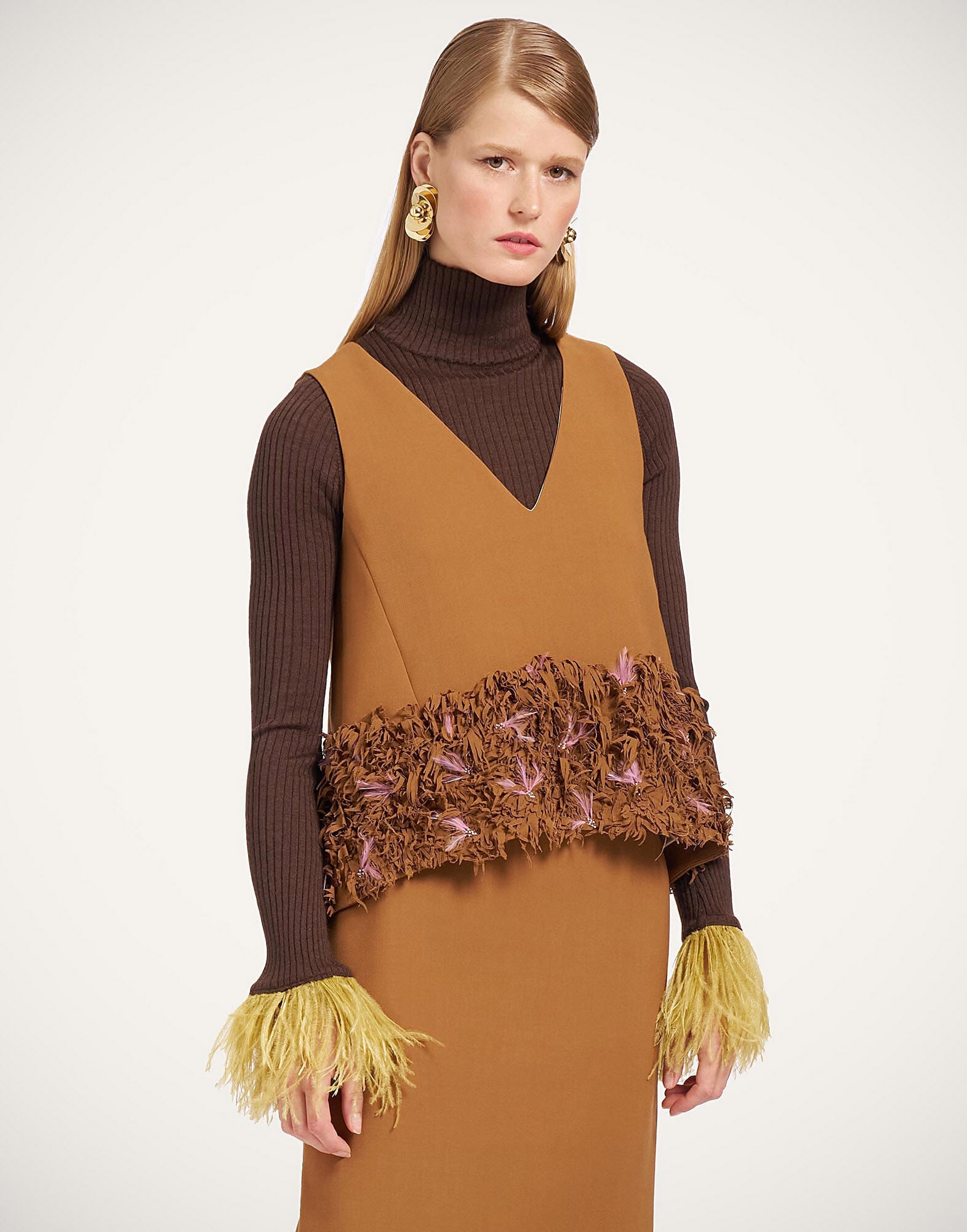 V-Neck La Scala Top La DoubleJ: Solid Tobacco V-Neck La Scala Top La DoubleJ: Solid Tobacco TOP0226VIS035