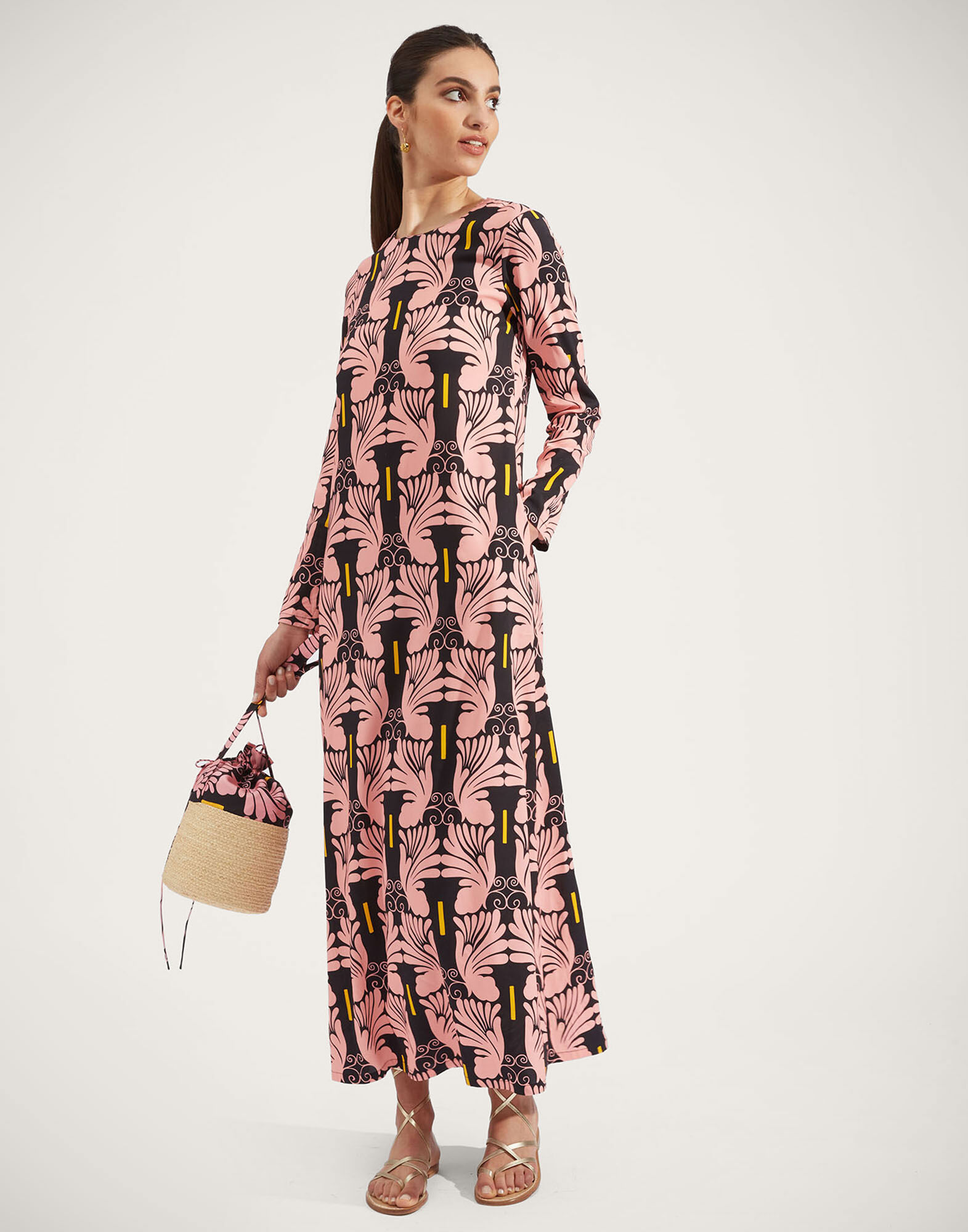 Long Sleeve Swing Dress La DoubleJ: Ali Rosa Long Sleeve Swing Dress La DoubleJ: Ali Rosa DRE0184VIS001