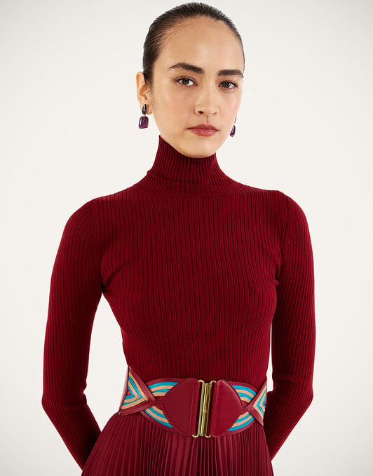 Moondance Knit Dress La DoubleJ: Kells Placée Burgundy Moondance Knit Dress La DoubleJ: Kells Placée Burgundy DRE1017KNI192