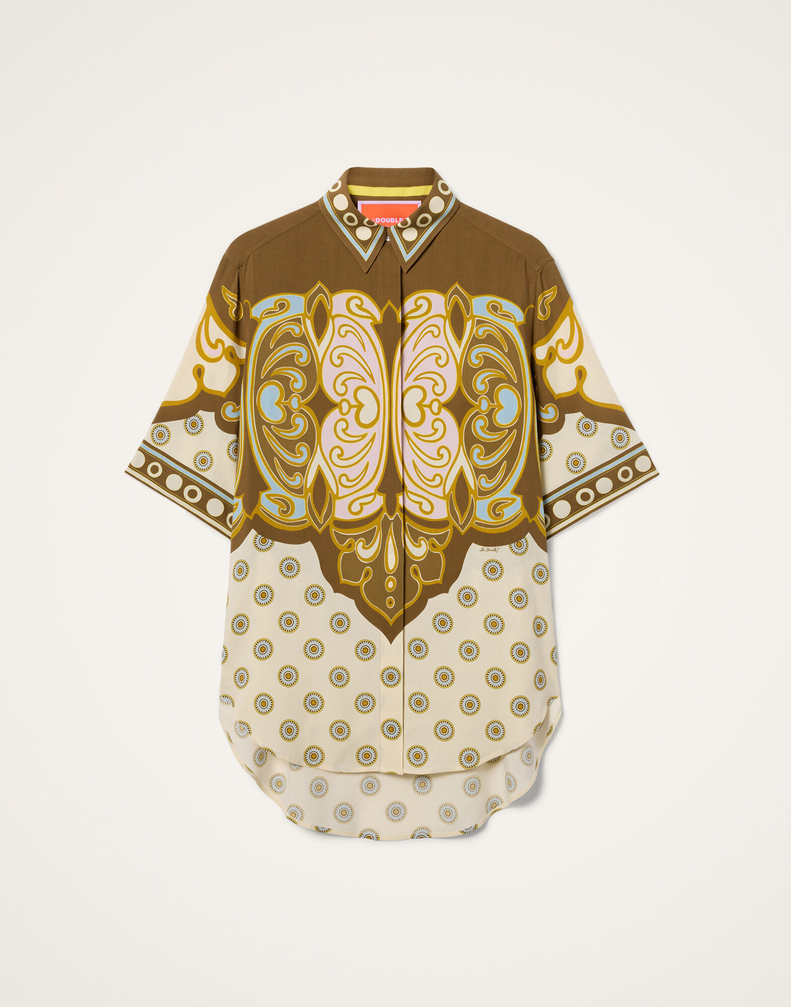 Club Shirt La DoubleJ: Cocoon Placée Brown Club Shirt La DoubleJ: Cocoon Placée Brown SHI0171VIS032