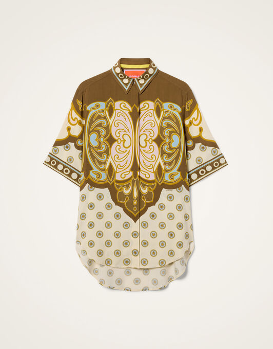 Club Shirt La DoubleJ: Cocoon Placée Brown Club Shirt La DoubleJ: Cocoon Placée Brown SHI0171VIS032
