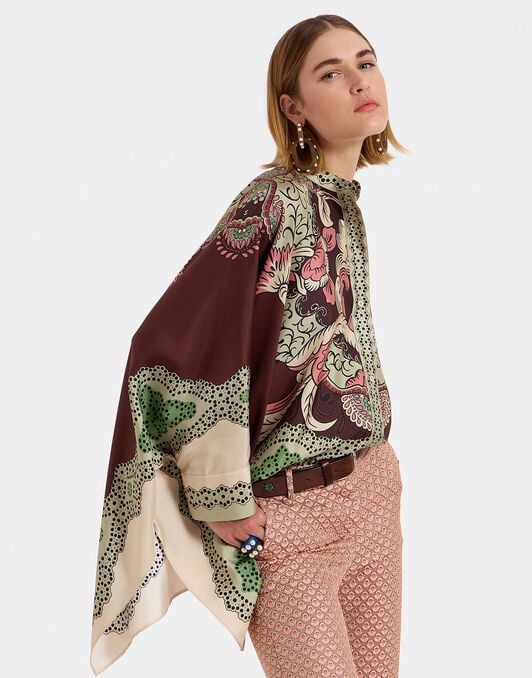 Foulard Shirt La DoubleJ: Portal Placée Brown SHI0167LAC008