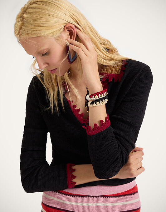 Better Together Bracelet La DoubleJ: Bicolor Red & Ivory Better Together Bracelet La DoubleJ: Bicolor Red & Ivory BAC0011ROP001