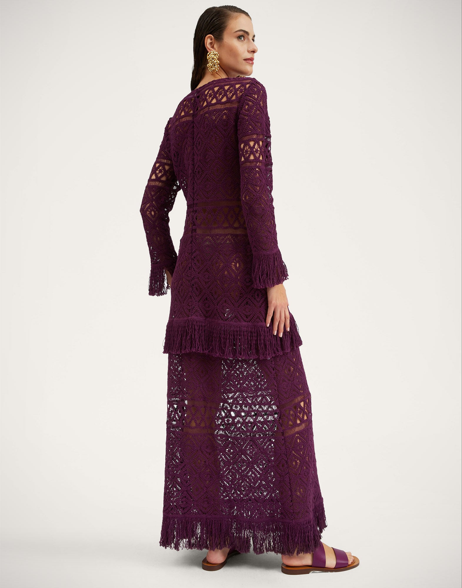 Lacey Long Sleeve Swing Dress La DoubleJ: Plaza Purple DRE0681JCQ080