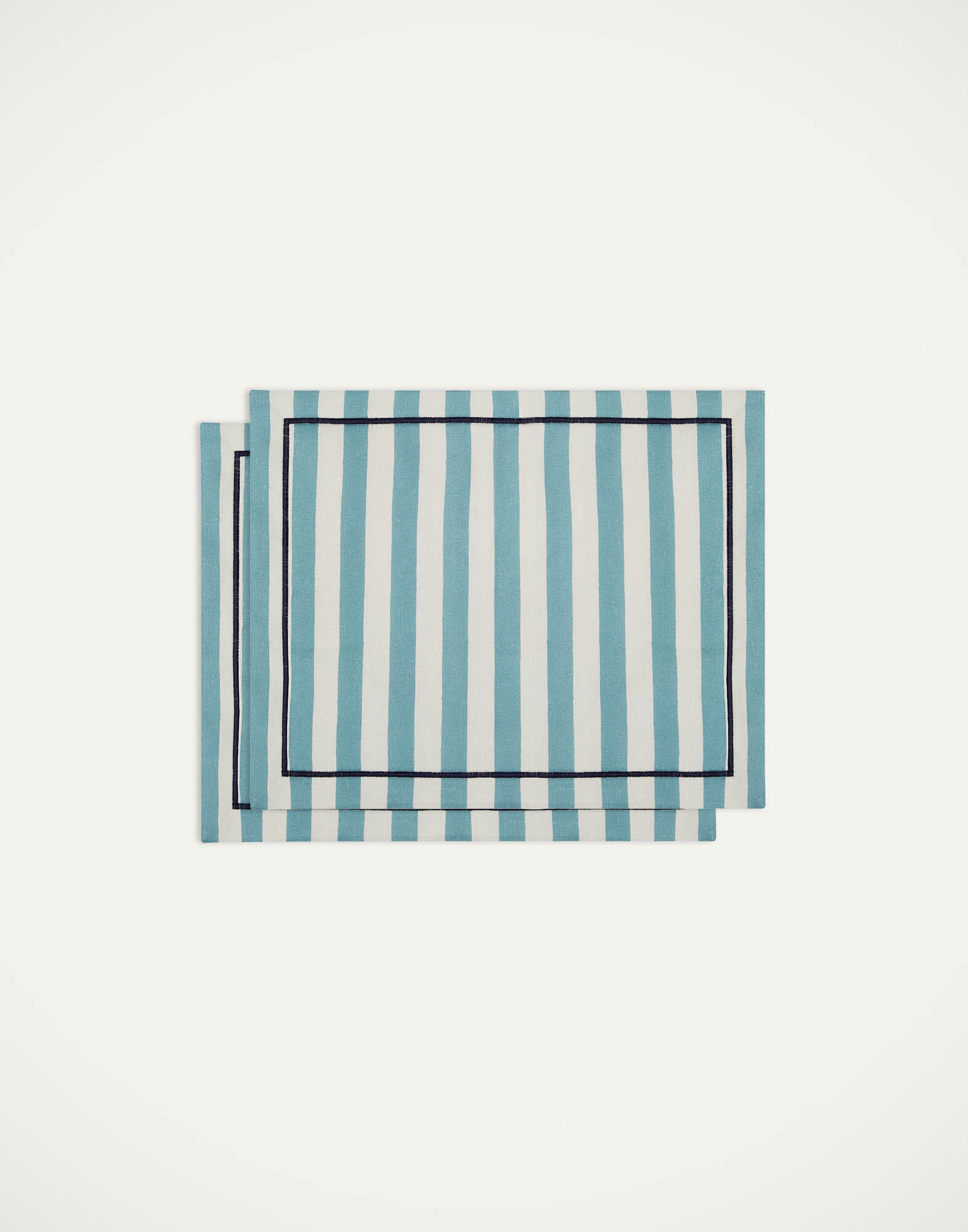 Placemat Set Of 2 La DoubleJ: Riviera Sky Blue Placemat Set Of 2 La DoubleJ: Riviera Sky Blue PMT0006LIN001