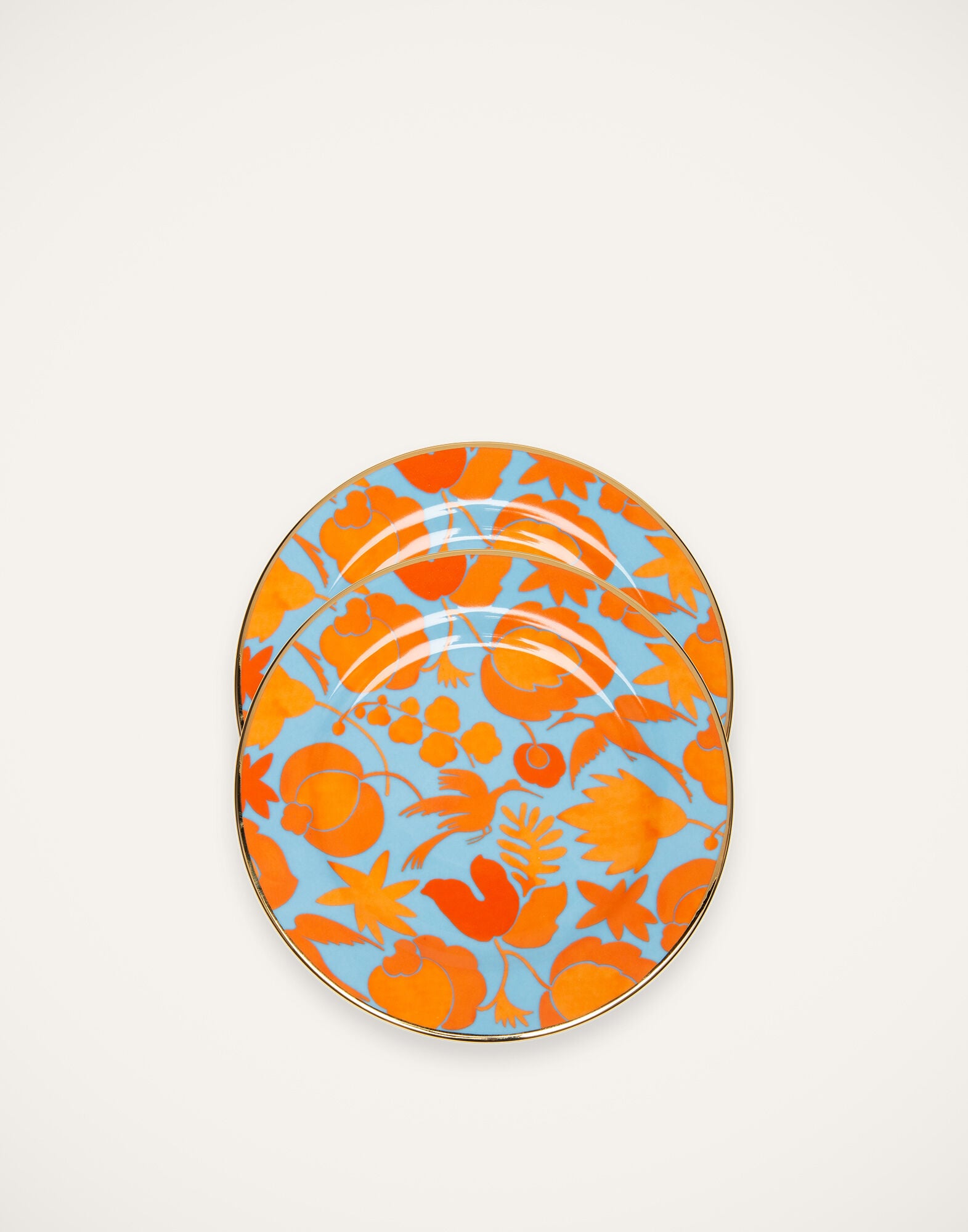 Dessert Plate Set of 2 La DoubleJ: Wildbird Azzurro/Arancio Dessert Plate Set of 2 La DoubleJ: Wildbird Azzurro/Arancio DIS0023CER001