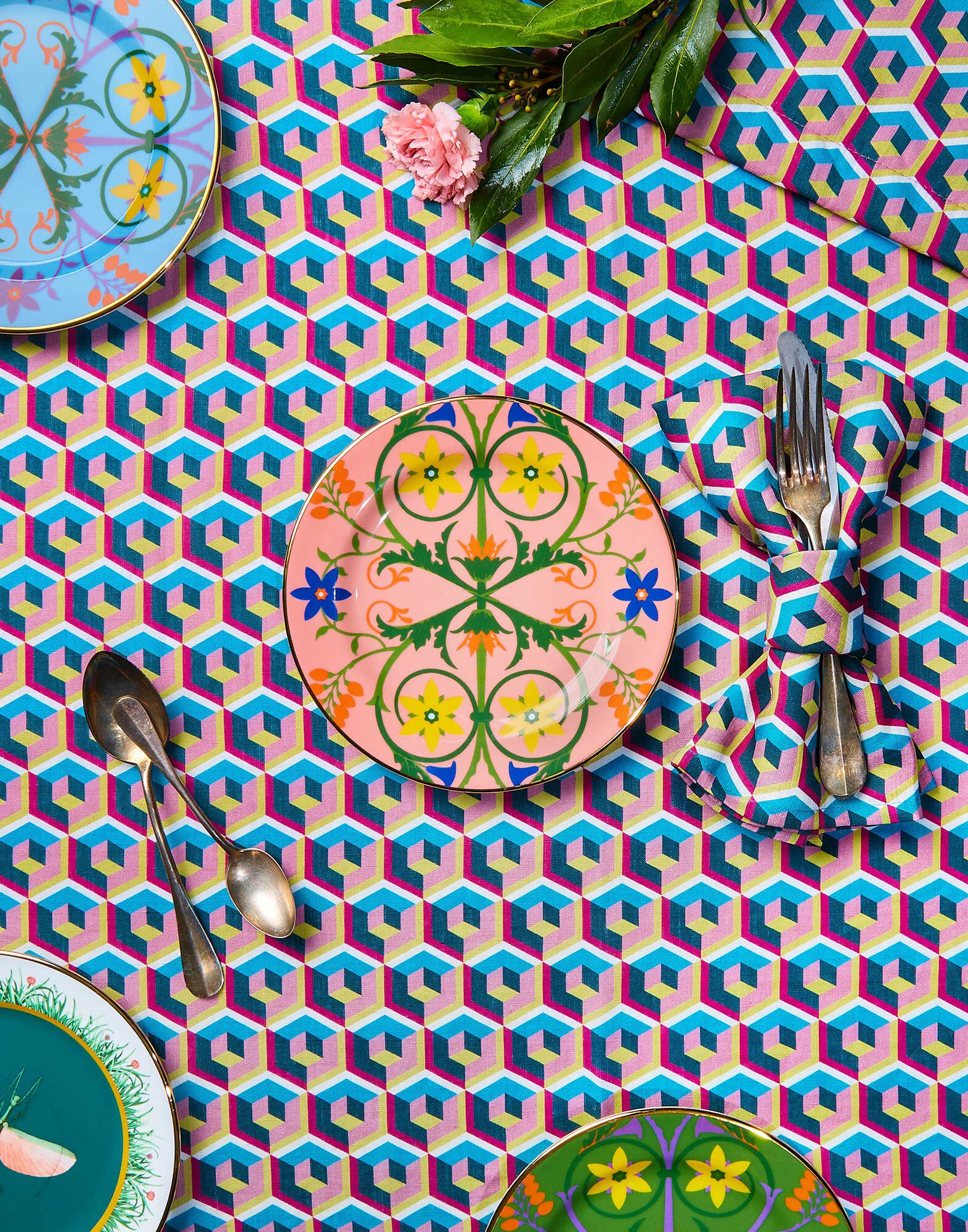 Large Tablecloth La DoubleJ Editions: Cubi TBC0003LIN001