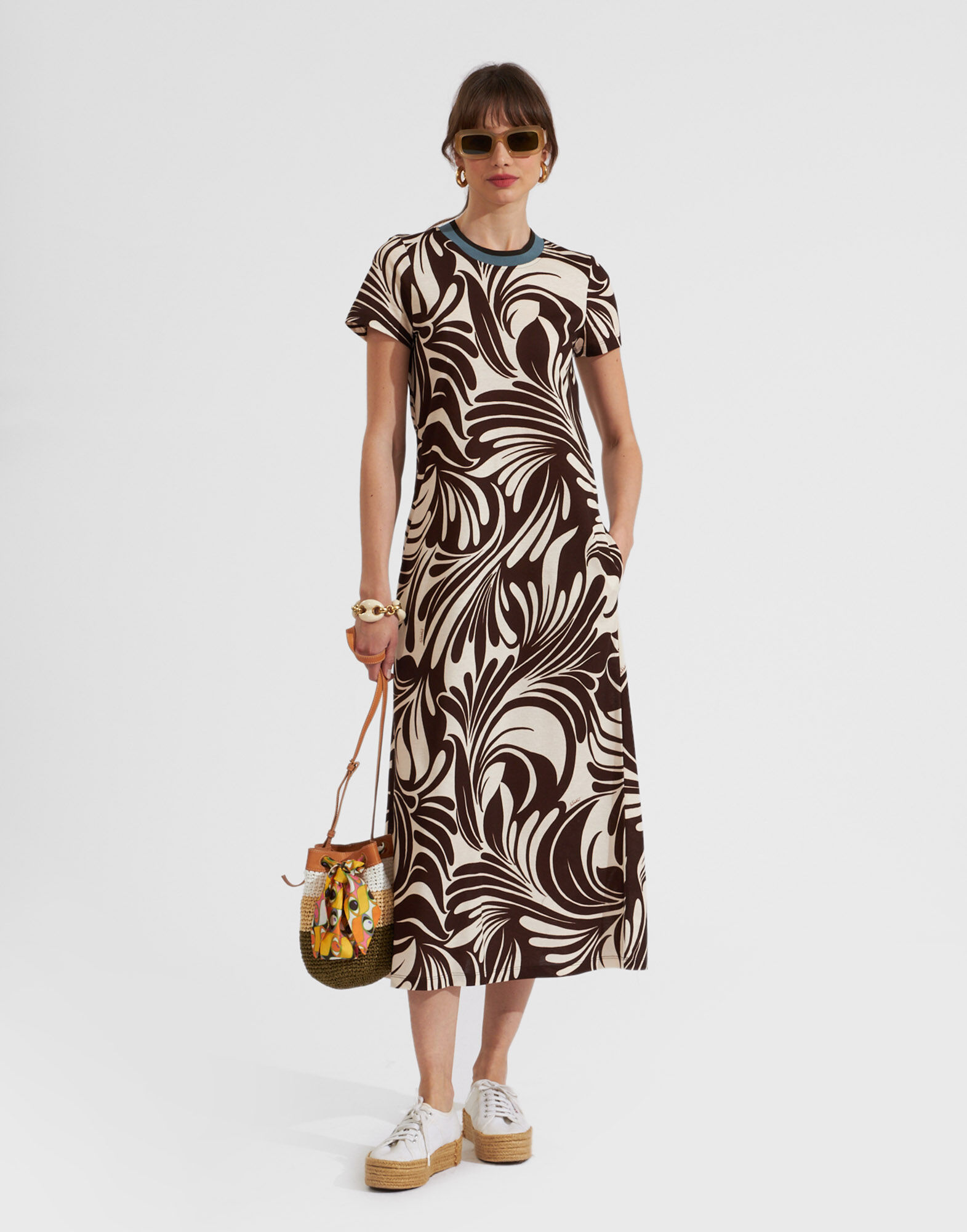 Sporty Swing Dress La DoubleJ: Watermarble DRE0247JER002
