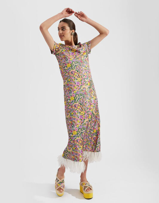 Swing Dress (With Feathers) La DoubleJ: Tripping DRE0864SIL026