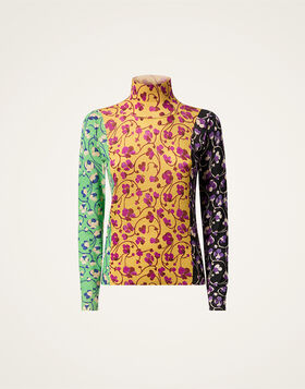 Silky Turtleneck La DoubleJ: Honeysuckle Tricolor Yellow PUL0302KNI172