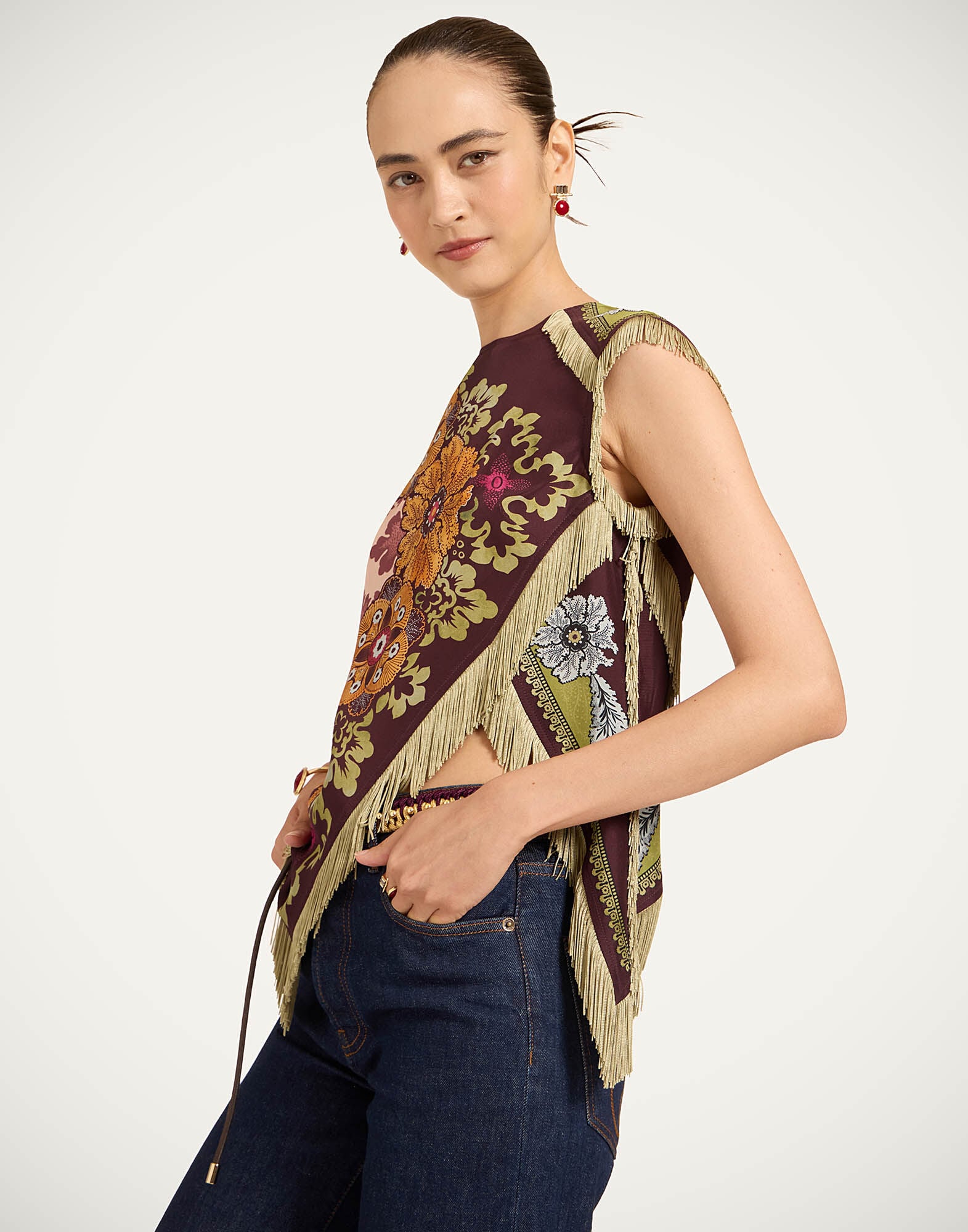 Scarf Top La DoubleJ: Bounty Placée Burgundy Scarf Top La DoubleJ: Bounty Placée Burgundy TOP0160SIL009