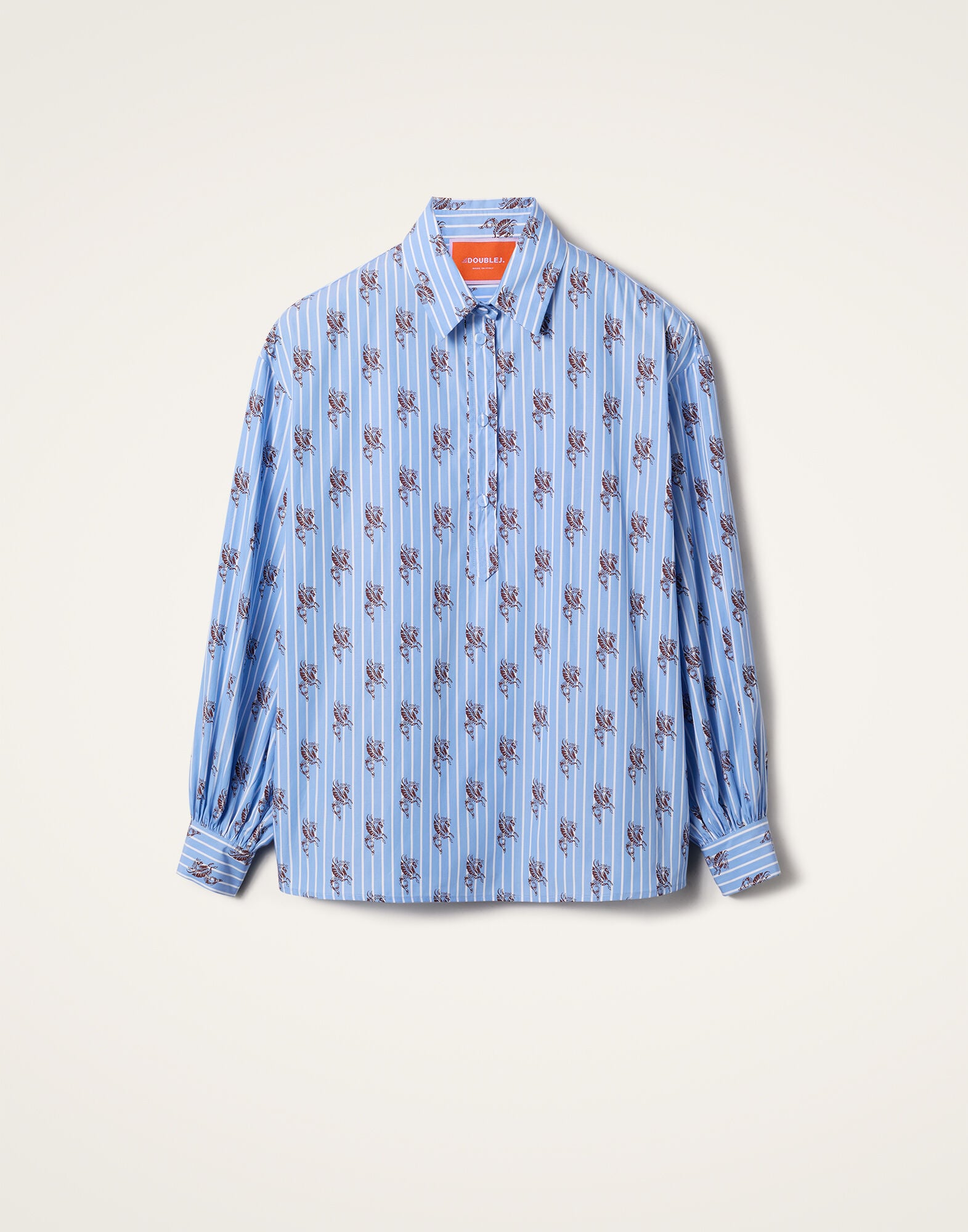 Poet Shirt La DoubleJ: Gryphos Light Blue Poet Shirt La DoubleJ: Gryphos Light Blue SHI0055COT059