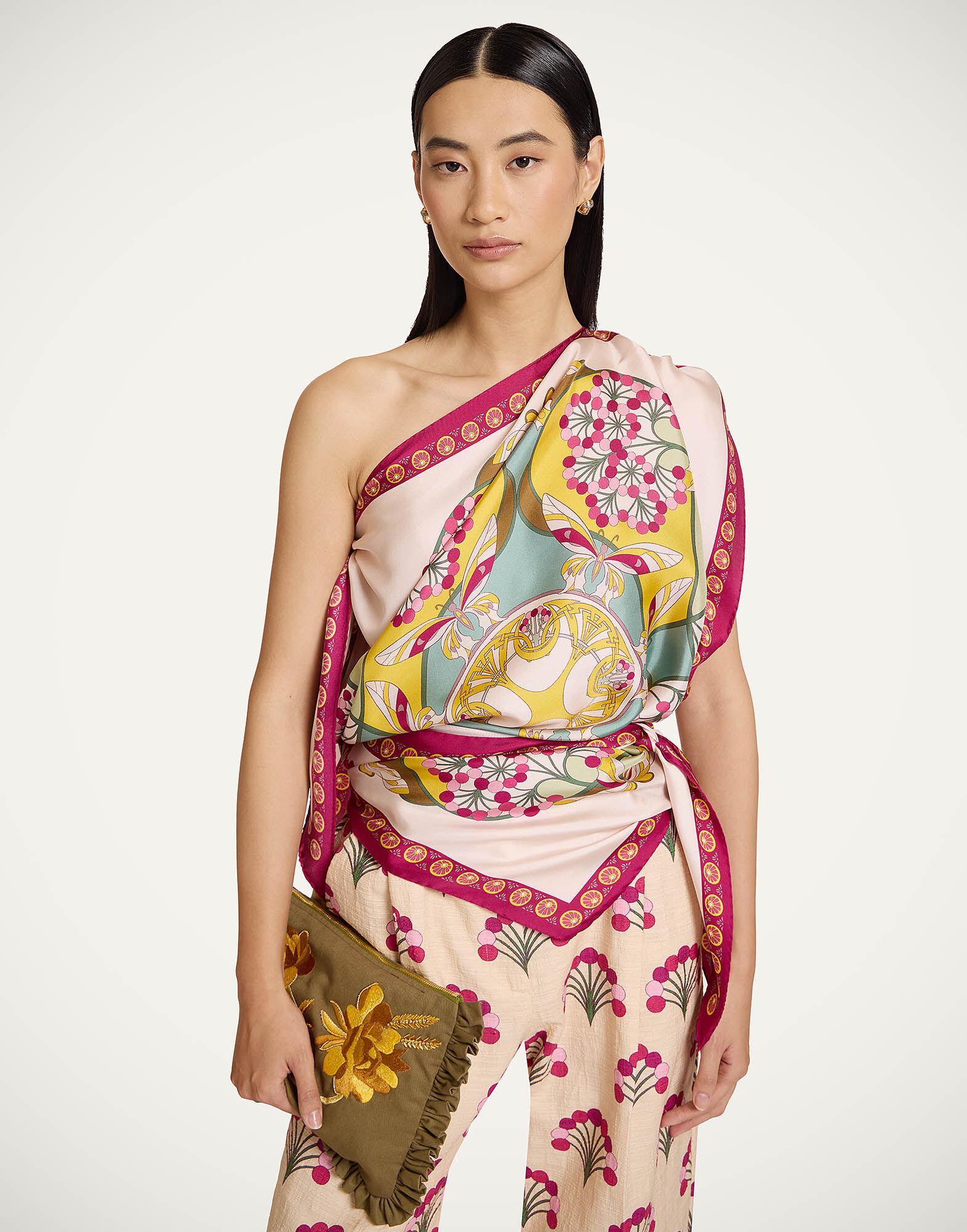 Full-On Foulard La DoubleJ: Florette Placée Fuchsia Full-On Foulard La DoubleJ: Florette Placée Fuchsia SCA0096SIL029
