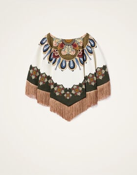 Reversible Mini Poncho La DoubleJ: Nucleus Placée Off White SCA0077VIS011