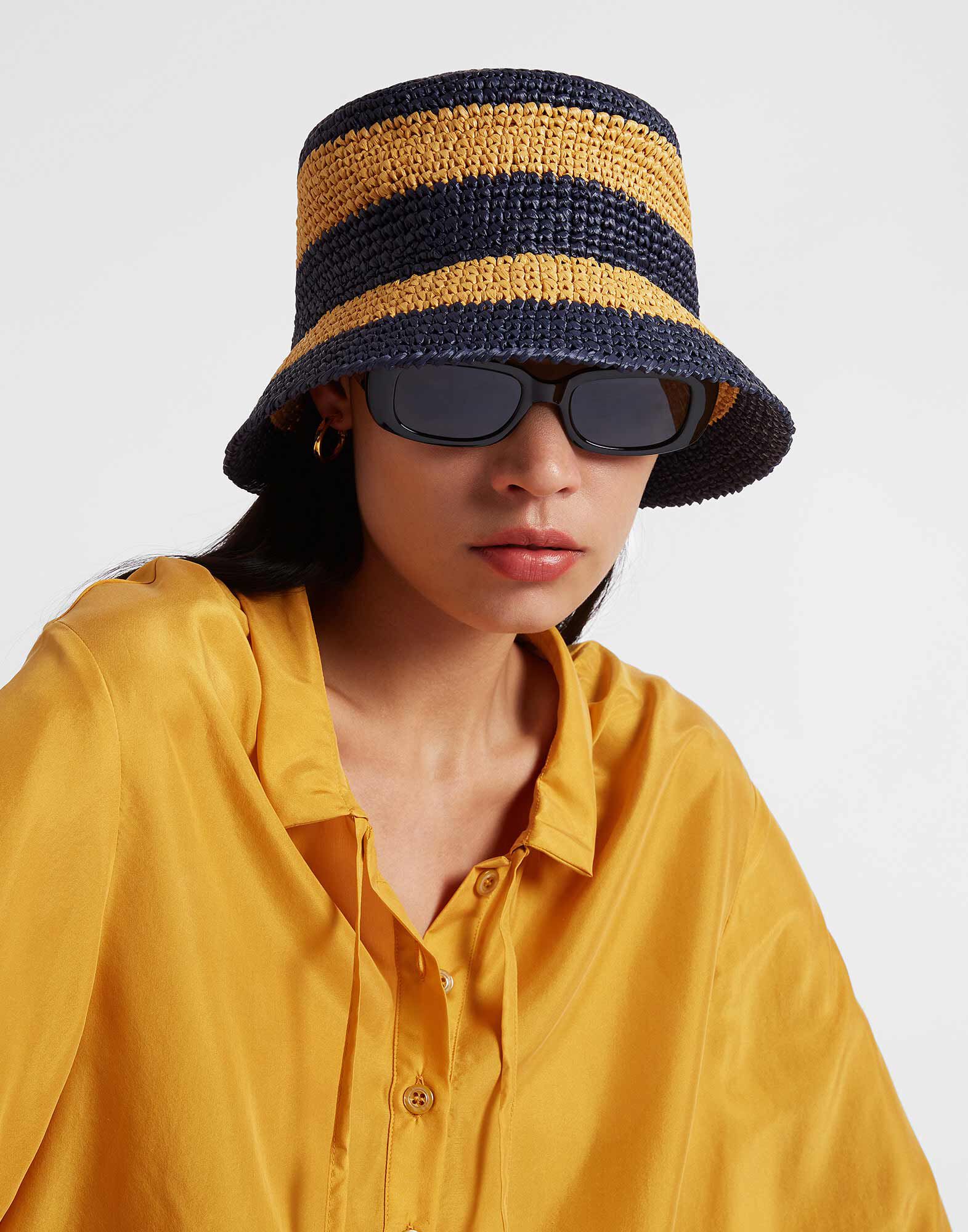 Bucket Hat La DoubleJ: Color Block Navy Bucket Hat La DoubleJ: Color Block Navy HAT0015RAF003