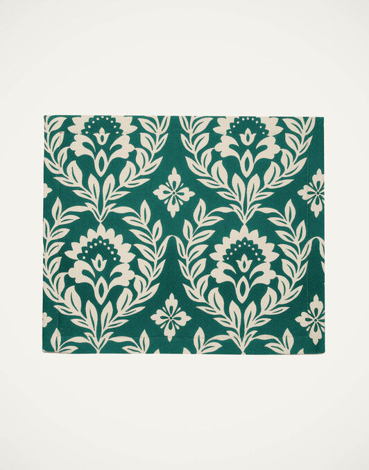 Herringbone Placemat Set of 2 La DoubleJ: Green Garland Herringbone Placemat Set of 2 La DoubleJ: Green Garland TBM0001COT040