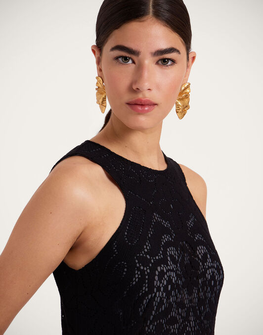 Lacey Racer Dress La DoubleJ: Solid Black DRE0802EMB064